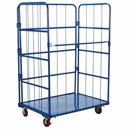 VESTIL Blue Nestable Roller Container, 1 Shelf ROL-3143-1